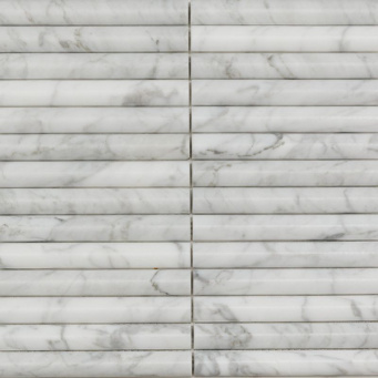 PIX 342 Bianco Carrara, Convex, чип 20х151 мм, сетка 300х3