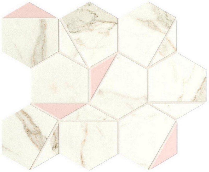 Мозаика Marvel Calacatta Prestigio Rose Hex Silk (A4WS) Мозаика Marvel Calacatta Prestigio Rose Hex Silk (A4WS)