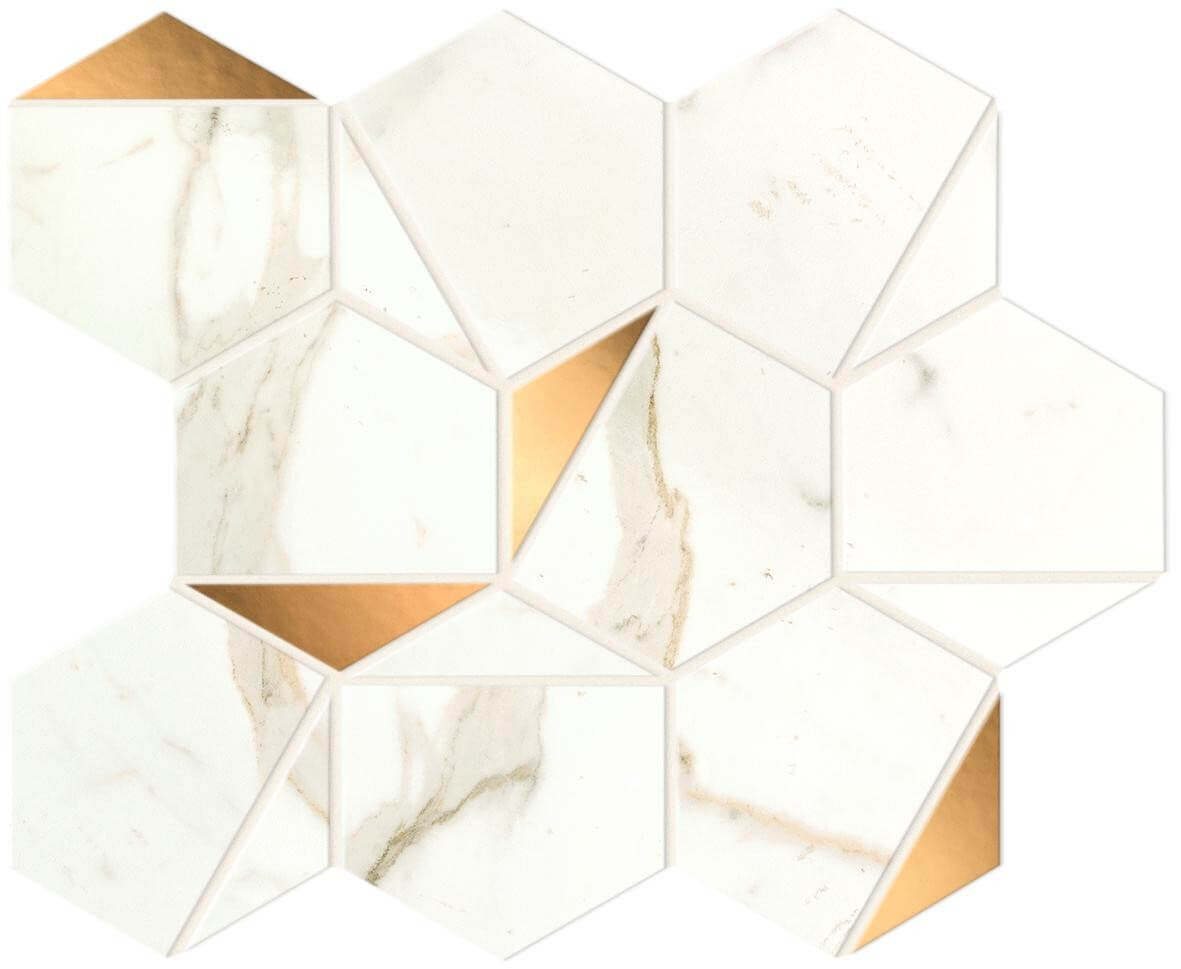 Мозаика Marvel Calacatta Prestigio Gold Hex Shiny (A4WU) Мозаика Marvel Calacatta Prestigio Gold Hex Shiny (A4WU)