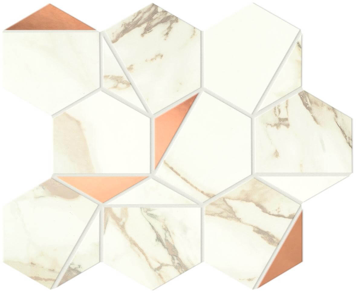 Мозаика Marvel Calacatta Imperiale Gold Hex Shiny (A4WW) Мозаика Marvel Calacatta Imperiale Gold Hex Shiny (A4WW)