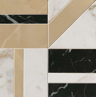 Мозаика Roma G. Calac. Delicato/Onice Miele/Nero Eleg. Deco Mosaico (fQKB)