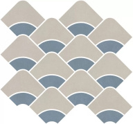 KMD2HID005BR Таделакт наборный бежевый светлый, синий светлый матовый обрезной 30x28x0,9 декор