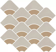 KMD2HID009BR Таделакт наборный бежевый светлый, жёлтый матовый обрезной 30x28x0,9 декор