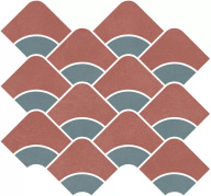 KMD2HID012BR Таделакт наборный красный, зелёный матовый обрезной 30x28x0,9 декор