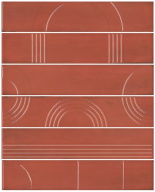 KMP3STA005RN6X Панно Мажорель красный глянцевый (из 6 частей 6х28,5) 36x28,5x1