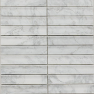 PIX 341 Bianco Carrara, Concave, чип 30х151 мм, сетка 305х318х12 мм, Матовая