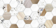Плитка настенная Alma Ceramica Bilbao Hex Рельеф